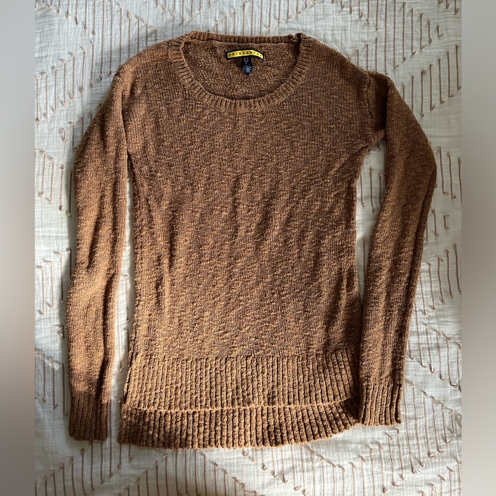 Prince & Fox high low hem sweater tan XS